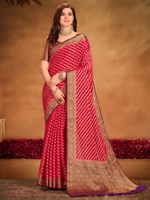 Divastri Woven Kanjivaram Georgette Saree(Red)