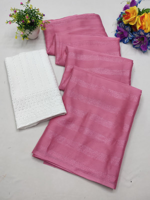 pravita Striped Bollywood Chiffon Saree(Multicolor)
