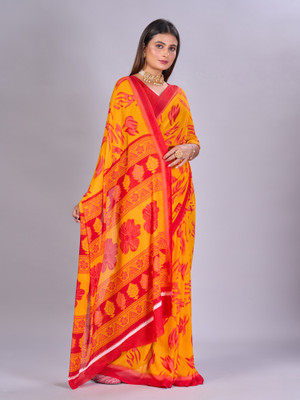 nirmal creation Printed Daily Wear Georgette Saree(Multicolor)
