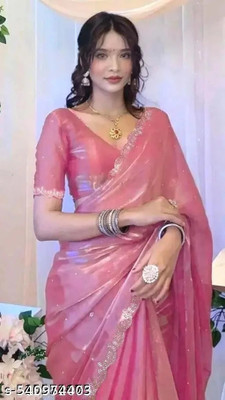 NITYA Self Design Bollywood Jimmy choo Saree(Pink)