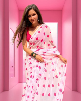 Jayu Embroidered Daily Wear Georgette Saree(White)