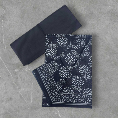 RAVI JANKI Printed, Floral Print Daily Wear Pure Cotton Saree(Black)