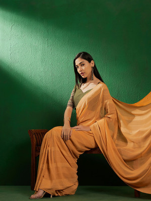 Sangria Embroidered Kalamkari Art Silk Saree(Mustard)