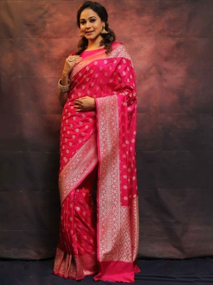 erika Woven Kanjivaram Pure Silk, Jacquard Saree(Pink)