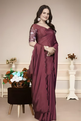 Bapa Sitaram Fashion Embroidered Bollywood Georgette Saree(Maroon)