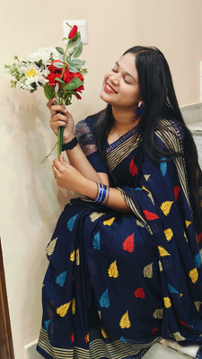 Moda Rapido Embellished, Floral Print Bollywood Georgette Saree(Blue)