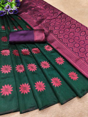 MUNDIYASWAMI TEXTILE Self Design, Woven Banarasi Jacquard Saree(Purple)