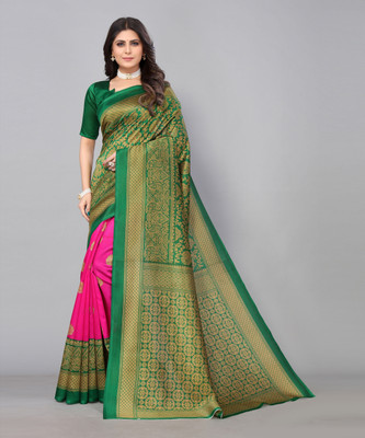 Nirvaan Printed Bollywood Art Silk Saree(Pink)