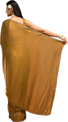 ANJAVI FASHION Self Design Bollywood Georgette Saree(Gold)