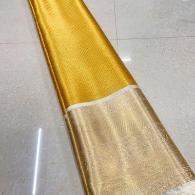 MT textiles Woven Banarasi Tissue Saree(Gold)