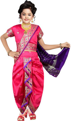 N S TREND Woven Handloom Pure Silk Saree(Pink, Green)