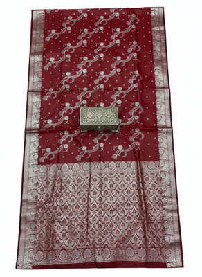 Arzoo kala textiles Woven, Self Design Banarasi Pure Silk Saree(Pack of 2, Maroon)