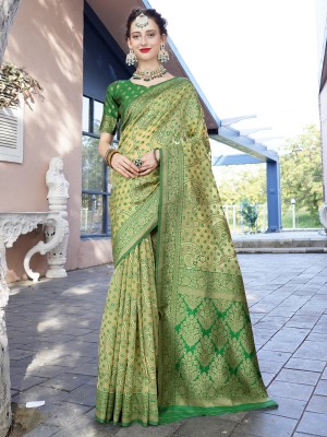 ANOUK Woven Mysore Art Silk Saree(Green)