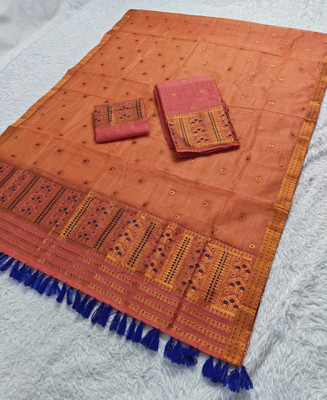 Skiran's Woven Mekhela Chador Cotton Blend Saree(Multicolor)