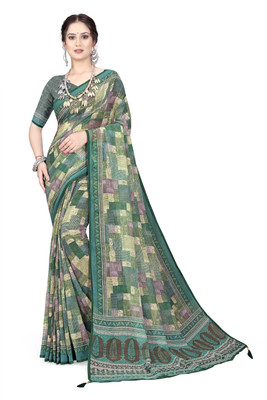 mahalaxmi fab Printed Bollywood Georgette Saree(Multicolor)