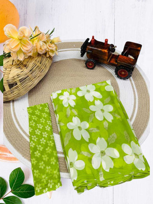 HouseOfCommon Floral Print Bollywood Georgette Saree(Green)