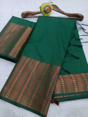 ASHTA Woven Kanjivaram Art Silk, Pure Silk Saree(Green)