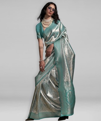 Divastri Woven Kanjivaram Art Silk Saree(Light Blue)