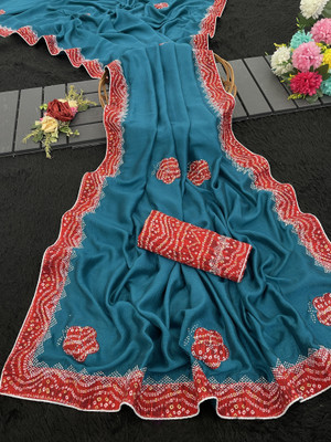 ZOYAL ENTERPRISE Printed Bollywood Silk Blend Saree(Dark Green)