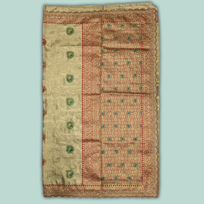 OryanCo Self Design, Embellished, Embroidered, Floral Print, Woven Bollywood Tissue Saree(Grey)