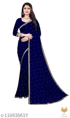 Suali Embellished Bollywood Georgette Saree(Blue)