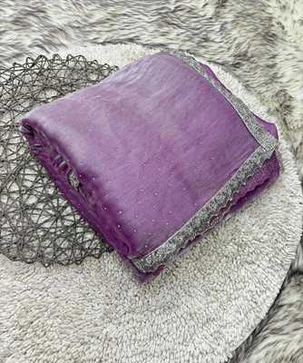 zili Self Design Bollywood Jimmy choo Saree(Purple)