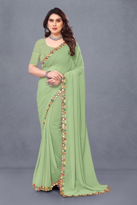 tennecy Embroidered Bollywood Georgette Saree(Light Green)