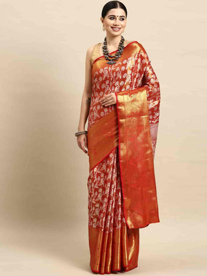 Divastri Woven Banarasi Tissue Saree(Red)
