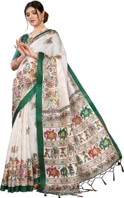 Priyashi Floral Print Daily Wear Art Silk Saree(Multicolor)