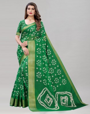 Samah Printed, Woven Narayanpet Cotton Silk, Cotton Blend Saree(Green)