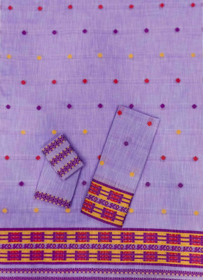 agarval silk mills Woven Mekhela Chador Cotton Blend Saree(Purple)