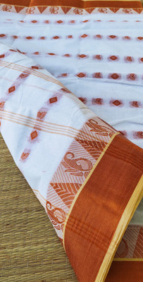 Ganesh plastic and industry Striped Tant Pure Cotton Saree(Multicolor)