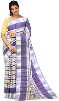 Piyafashion Self Design Tant Pure Cotton Saree(Purple)
