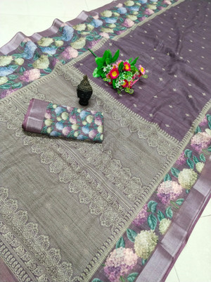 MAANVIT Woven Bollywood Pure Cotton, Cotton Linen Saree(Multicolor)