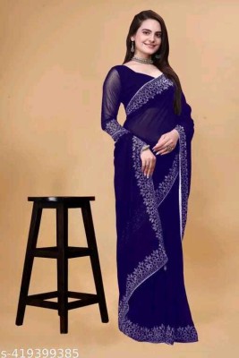 Sayal Creation Self Design Daily Wear Georgette Saree(Light Blue)