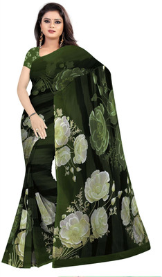 SCFO Digital Print Daily Wear Polyester Saree(Green)