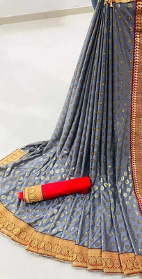 Decent Choice Self Design Bollywood Lycra Blend Saree(Grey)