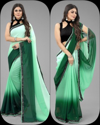 THESIYA FAB Embroidered Bollywood Jacquard, Art Silk Saree(Green)