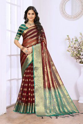 HouseOfCommon Solid/Plain Bollywood Organza Saree(Magenta)