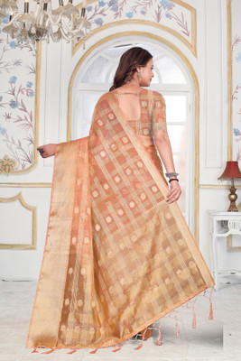 Aarunika SBT Solid/Plain Bollywood Organza Saree(Cream)