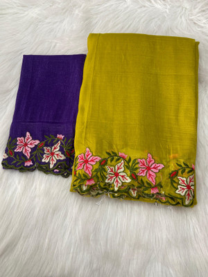 bhavika silk mills Embroidered Bollywood Georgette Saree(Yellow)