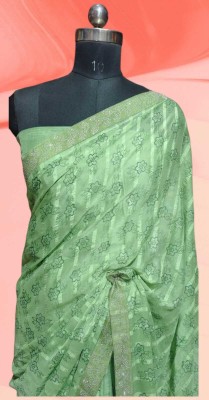 DEEPAK Woven Banarasi Silk Blend Saree(Green)