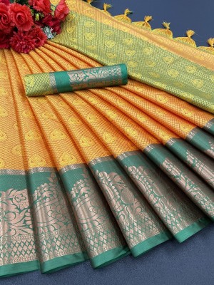 Shreyansh creation Dyed Bollywood Nylon Saree(Light Green)