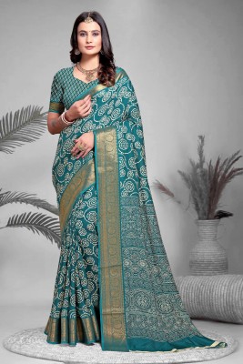 Divastri Woven Banarasi Chiffon, Jacquard Saree(Light Blue)