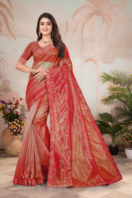 HESOFY Solid/Plain Bollywood Net Saree(Light Green)