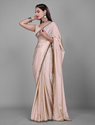 HouseOfCommon Self Design Kanjivaram Jimmy choo Saree(Cream)