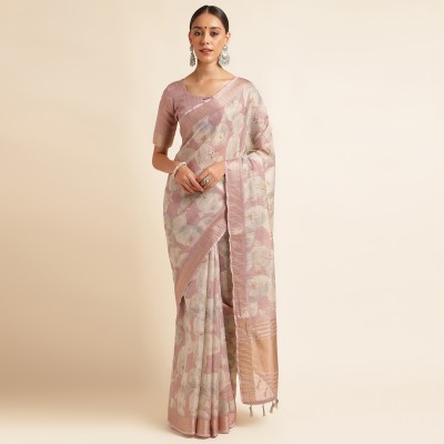 Divastri Digital Print Banarasi Organza Saree(Pink)