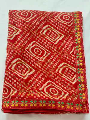 Shikha creation Printed Bandhani Georgette Saree(Red)
