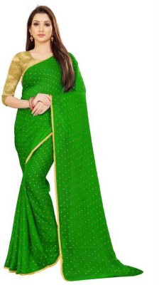 Florona Enterprise Printed Bollywood Chiffon Saree(Green)