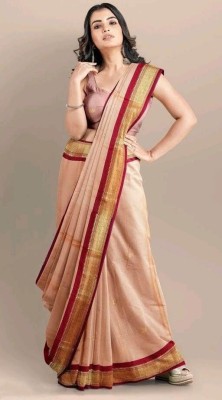 Madina Palace Woven Kanjivaram Cotton Silk Saree(Cream)